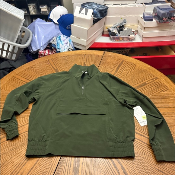 Athleta Jackets & Blazers - New with Tags Athleta Olive Green Pullover Quarter-Zip Anorak